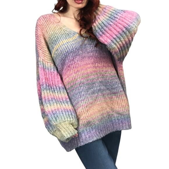 Rare! Love Shack Fancy Rio Rainbow Wool Alpaca Pullover Sweater Size M/L NWT - Picture 4 of 16